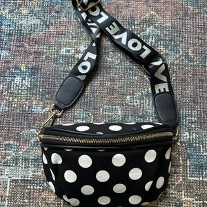 Black and White Polka Dot Fanny Pack or Crossbody Bag
